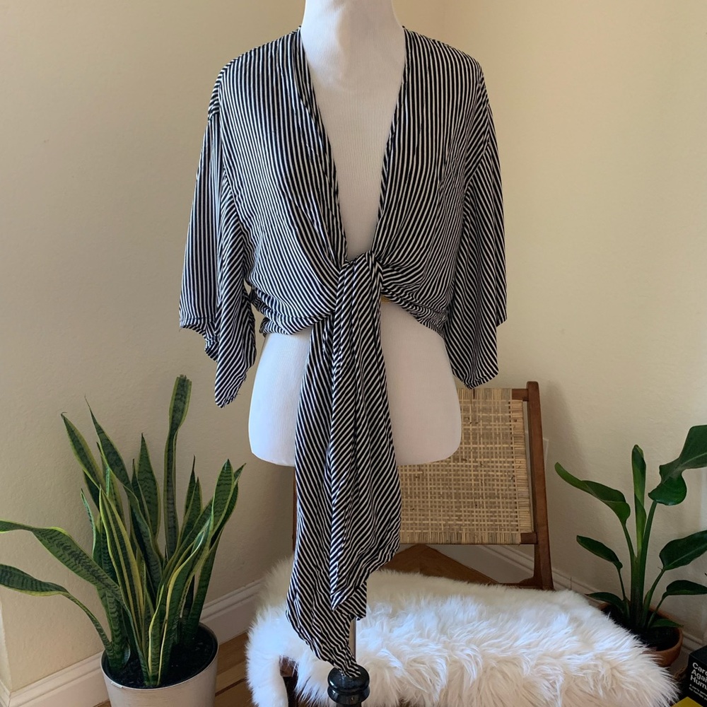 Multi-tie striped top